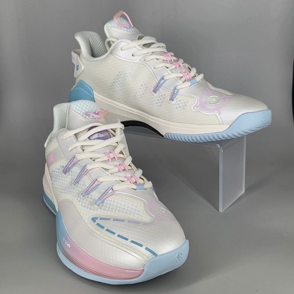 Rigorer Basketball Shoes Men Size 10 White Pink Blue AR1 Athletic Sporty Sneaker